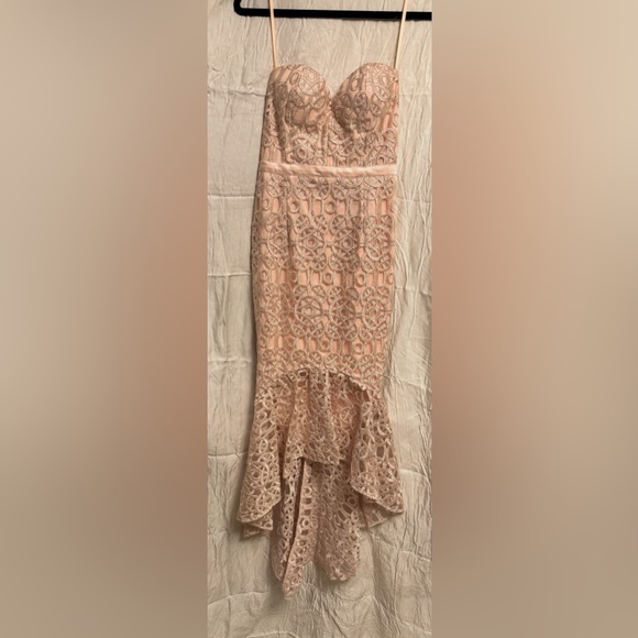 Elle Zeitoune Lace Blush Mermaid Dress , size 2 - Picture 3 of 5